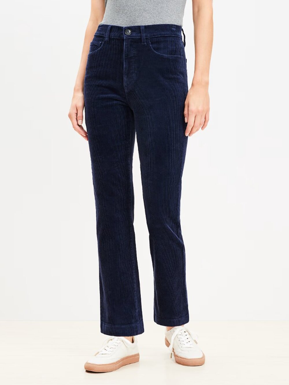 Loft Navy Blue Cotton Corduroy Pants Straight Leg Women's Size 8 / 29 Casual